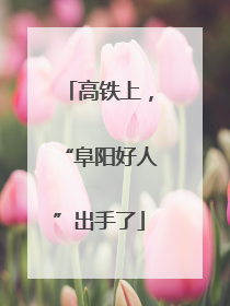 高铁上，“阜阳好人”出手了