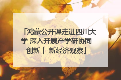鸿蒙公开课走进四川大学 深入开展产学研协同创新丨 新经济观察