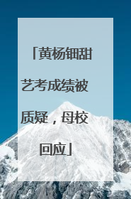 黄杨钿甜艺考成绩被质疑，母校回应