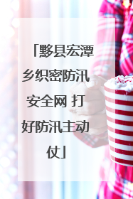 黟县宏潭乡织密防汛安全网 打好防汛主动仗