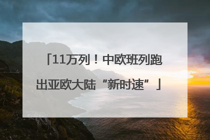 11万列！中欧班列跑出亚欧大陆“新时速”