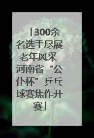 300余名选手尽展老年风采 河南省“公仆杯”乒乓球赛焦作开赛