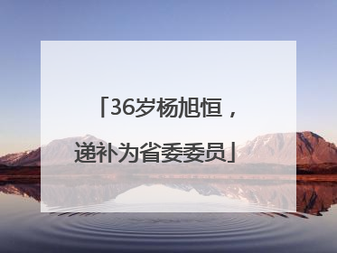 36岁杨旭恒，递补为省委委员