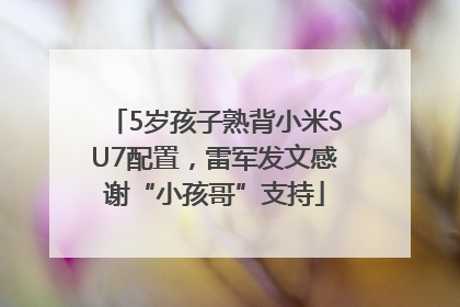 5岁孩子熟背小米SU7配置，雷军发文感谢“小孩哥”支持