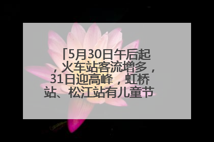 5月30日午后起，火车站客流增多，31日迎高峰，虹桥站、松江站有儿童节和端午亲子活动