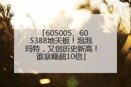 605005、605388地天板！泡泡玛特，又创历史新高！谁暴赚超10倍