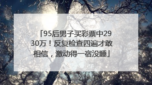 95后男子买彩票中2930万！反复检查四遍才敢相信，激动得一宿没睡